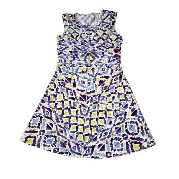 Title Nine Dress Medium Geometric Abstract Print Sleeveless Dress Zip Pocket - Picture 8 of 8